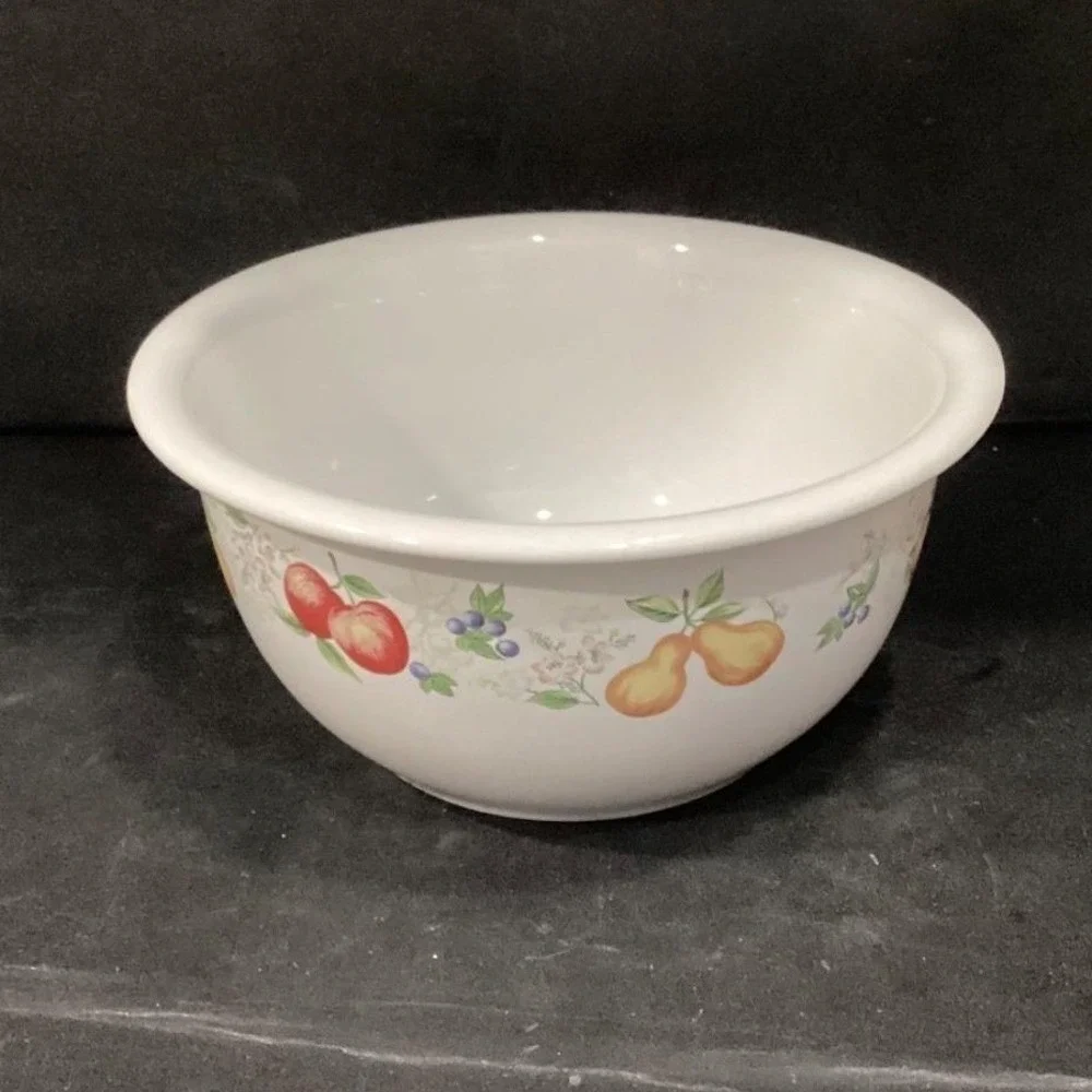 Corelle Coordinates Chutney Mixing Bowl, 2 Quart Stoneware Vintage Fruit Pattern